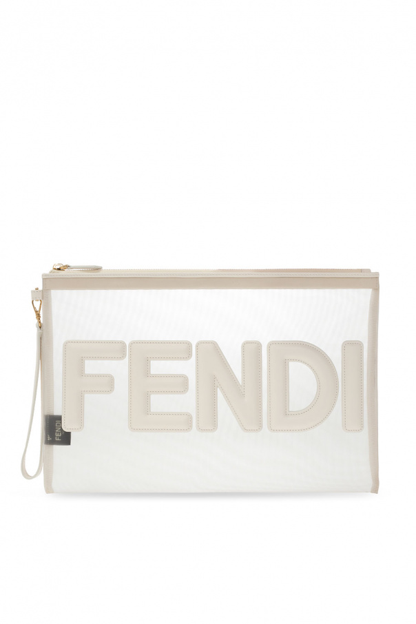 fendi trimmed Transparent clutch